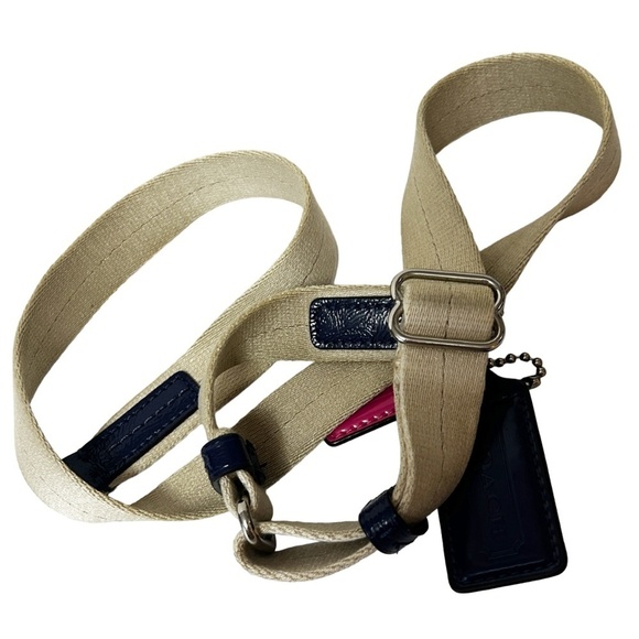 Authentic Coach Crossbody Strap and Two FOBs Patent Leather and Canvas - Picture 4 of 9